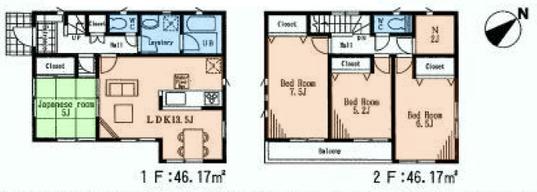 Floor plan. 23.8 million yen, 4LDK, Land area 112.02 sq m , Building area 92.34 sq m