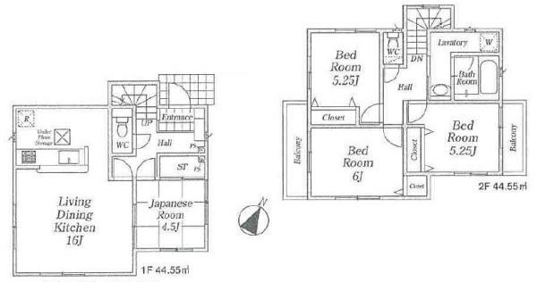 Floor plan. 27.5 million yen, 4LDK, Land area 125 sq m , Building area 104.1 sq m