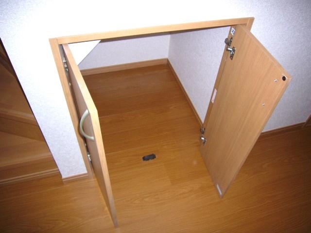 Receipt. Stairs under storage