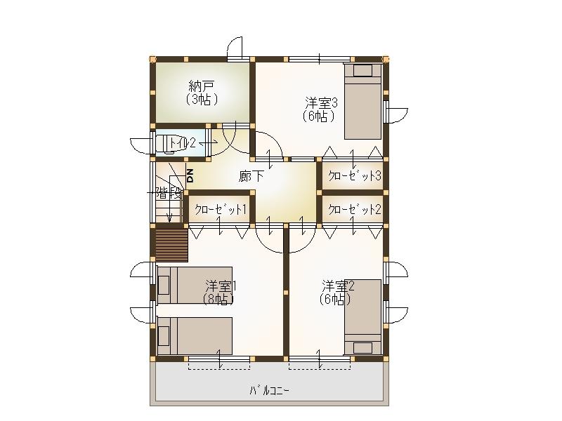 Floor plan. 36,800,000 yen, 3LDK + S (storeroom), Land area 129.4 sq m , Building area 105.38 sq m 2-floor plan view ・ Each room also has a closet each with 6 quires more. There is also a further 3 Pledge of closet.