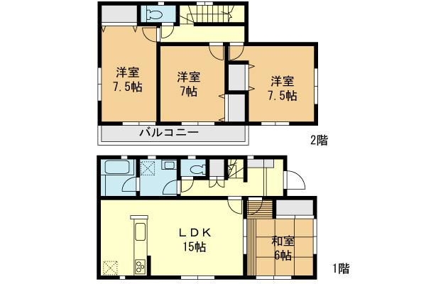 Floor plan. (Building 2), Price 29.5 million yen, 4LDK, Land area 156.77 sq m , Building area 113.82 sq m