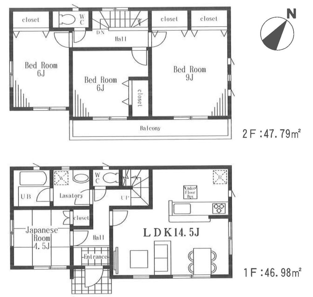 Floor plan. (3), Price 22,800,000 yen, 4LDK, Land area 114.77 sq m , Building area 94.77 sq m