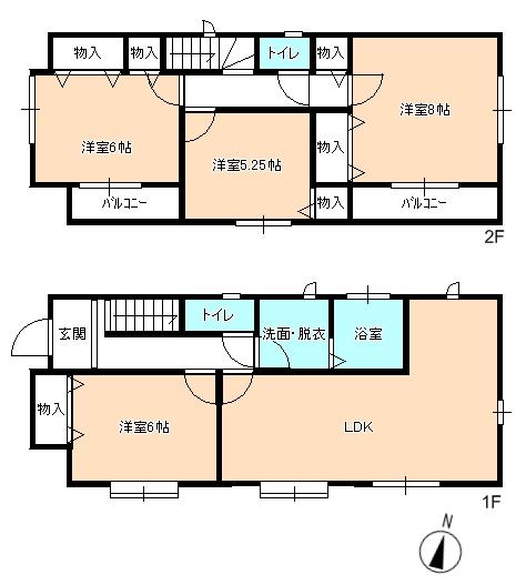 Floor plan. (4 ●), Price 34,800,000 yen, 4LDK, Land area 110.02 sq m , Building area 94.81 sq m