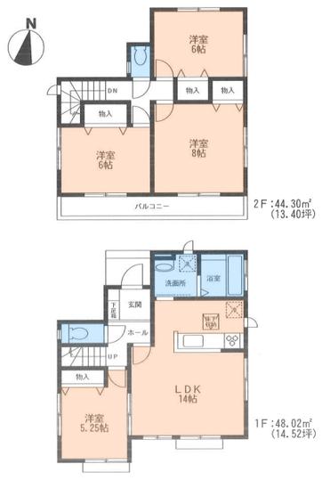 Floor plan. 37,800,000 yen, 4LDK, Land area 134.73 sq m , Building area 92.32 sq m