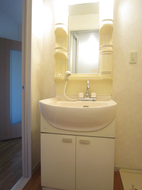 Washroom. Wash basin is equipped with independent.