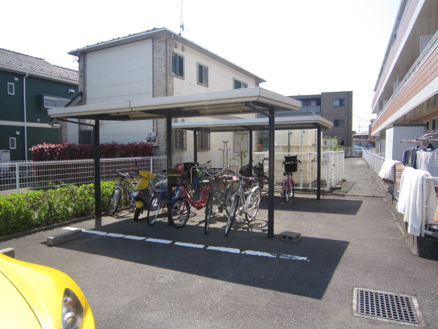 Other common areas. Also it will be parked bike in parking lot with a roof.