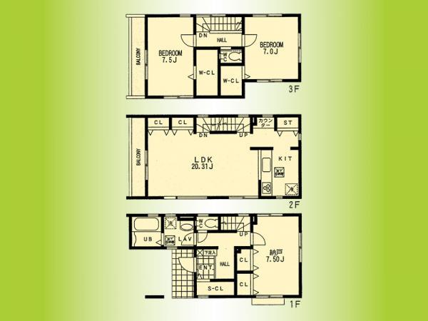 Floor plan. 29.5 million yen, 2LDK+S, Land area 80.62 sq m , Building area 118.4 sq m