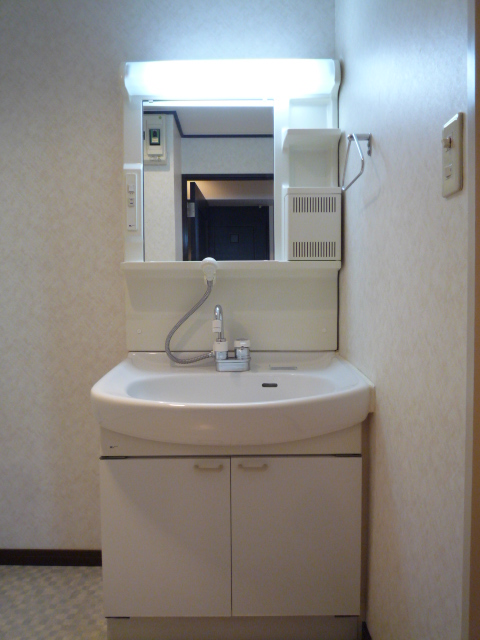 Washroom. Wash basin is equipped with independent.