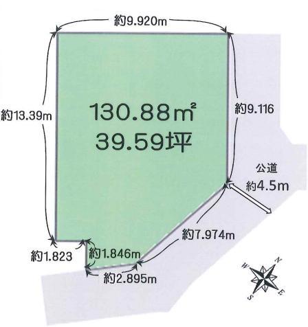 Compartment figure. Land price 10.3 million yen, Land area 130.88 sq m