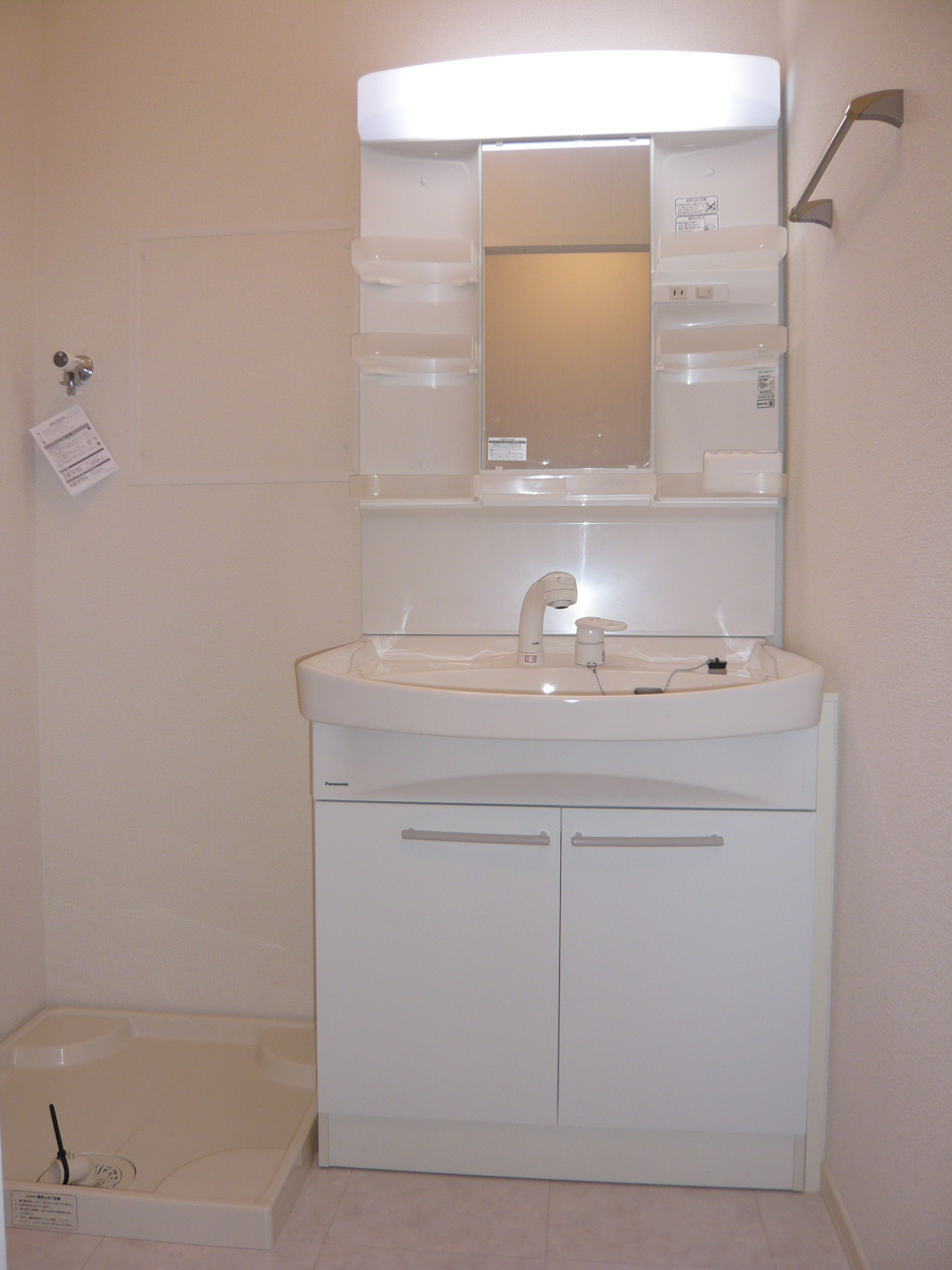 Washroom. Busy morning of ally Shampoo with Dresser