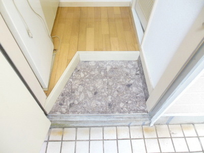 Entrance. It is a little entrance stepped