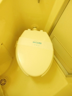 Toilet. Bus toilet is sharing a room type