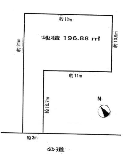 Compartment figure. Land price 47,700,000 yen, Land area 196.88 sq m compartment view