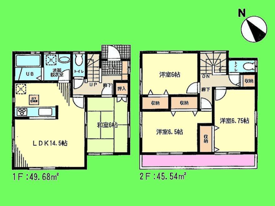 Floor plan. (1 Building), Price 28.8 million yen, 4LDK, Land area 100 sq m , Building area 95.22 sq m