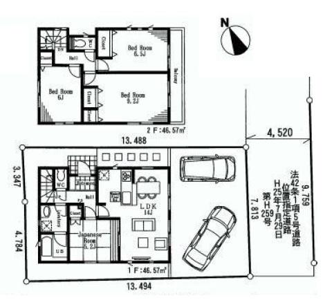 Floor plan. 31,800,000 yen, 4LDK, Land area 107.5 sq m , Building area 93.14 sq m