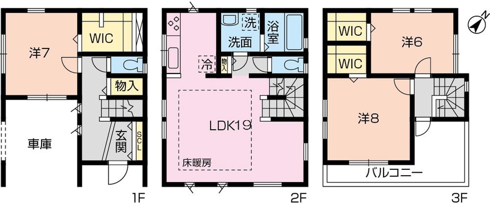 Floor plan. Price 32,800,000 yen, 3LDK, Land area 71.91 sq m , Building area 116.21 sq m