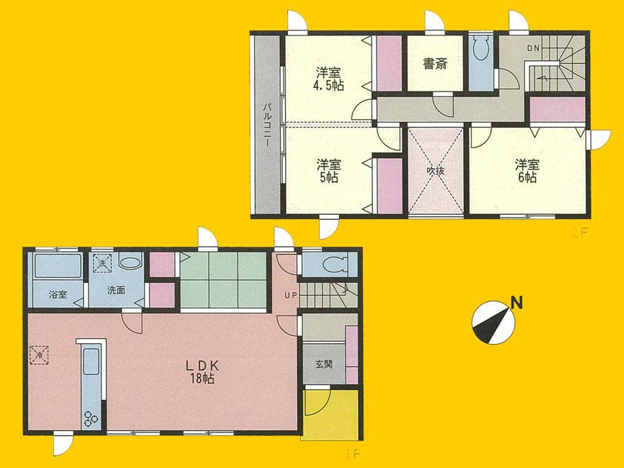 Floor plan. 39,800,000 yen, 3LDK + S (storeroom), Land area 100.21 sq m , Building area 96.88 sq m