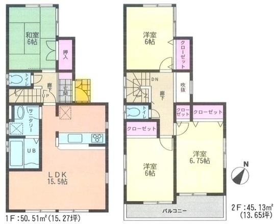 Floor plan. 37,800,000 yen, 4LDK, Land area 99.17 sq m , Building area 95.64 sq m