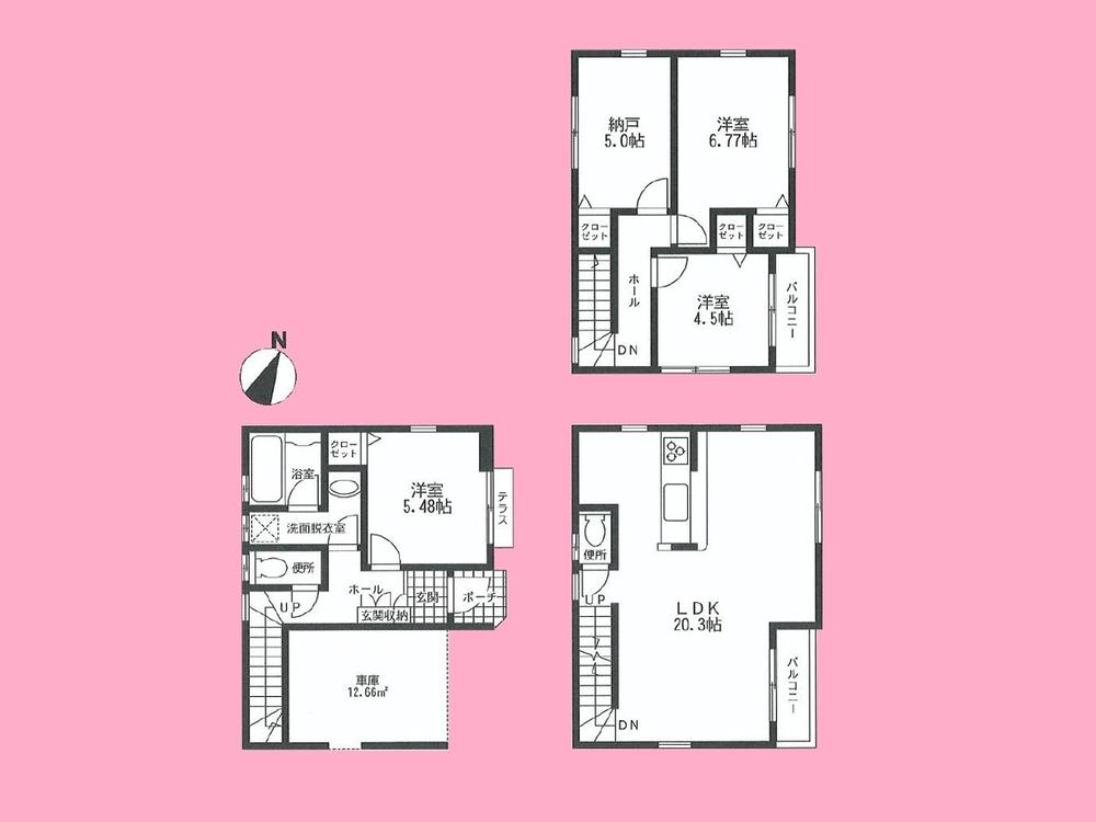 Floor plan. 27,800,000 yen, 3LDK + S (storeroom), Land area 63.12 sq m , Building area 112.86 sq m