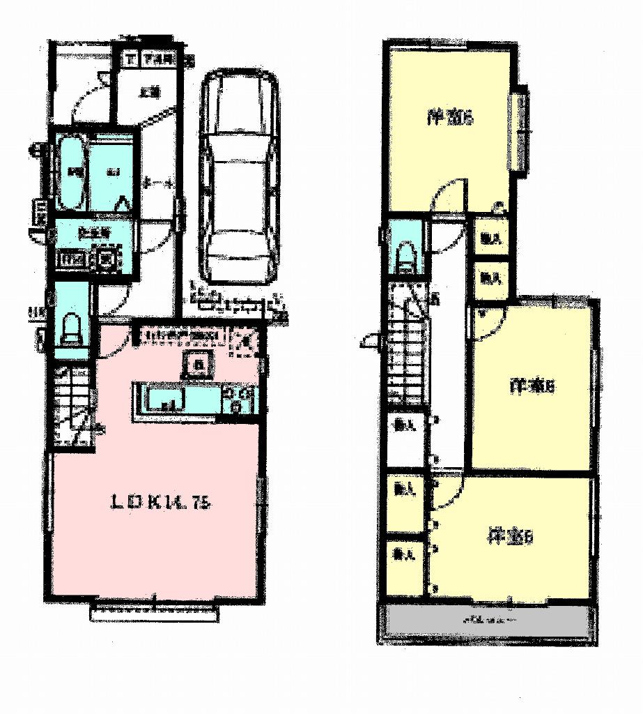 Floor plan. 34,800,000 yen, 3LDK, Land area 91.98 sq m , Building area 84.45 sq m 1 Building Floor Plan