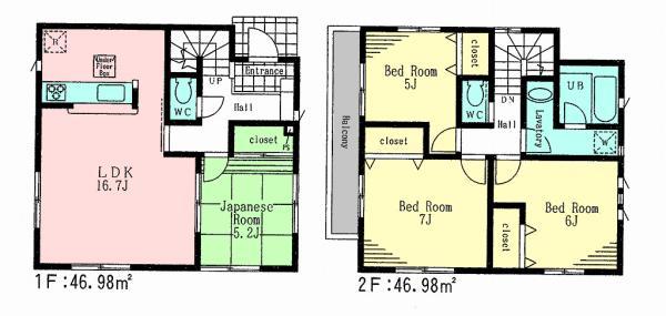 Floor plan. 33,800,000 yen, 4LDK, Land area 102.08 sq m , Building area 90.72 sq m