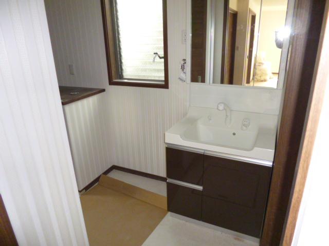 Wash basin, toilet. Vanity