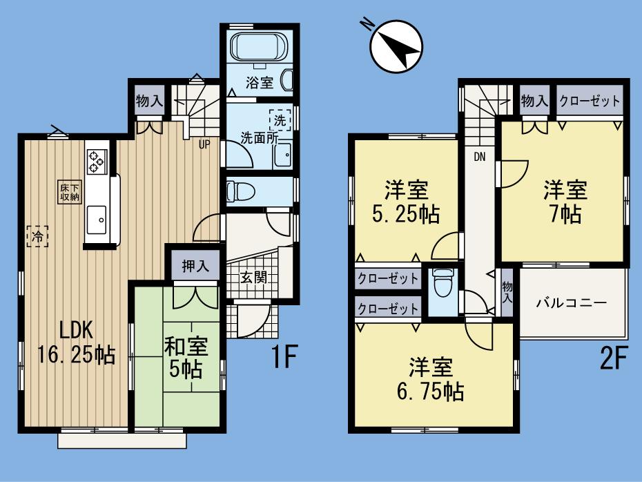 Floor plan. (4 Building), Price 39,300,000 yen, 4LDK, Land area 104.73 sq m , Building area 96.05 sq m