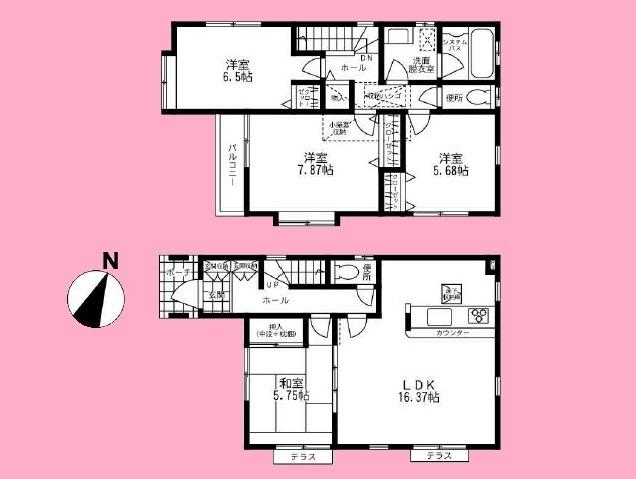 Floor plan. (1 Building), Price 34,500,000 yen, 4LDK, Land area 109.31 sq m , Building area 100.19 sq m