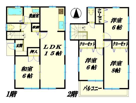 Floor plan. 33,800,000 yen, 4LDK, Land area 100.07 sq m , Building area 100.19 sq m