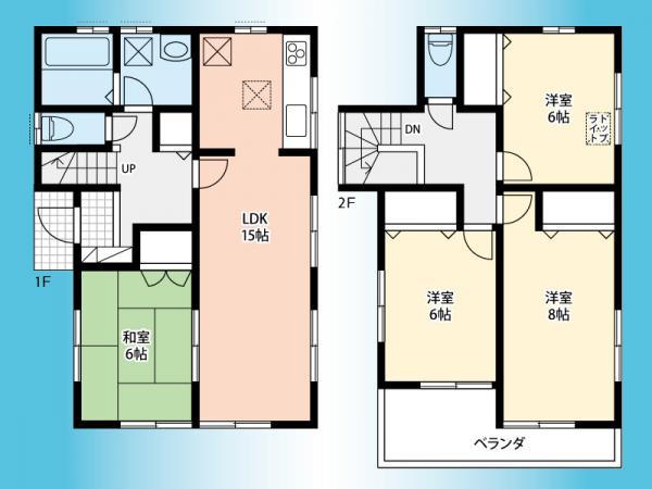 Floor plan. 33,800,000 yen, 4LDK, Land area 100.07 sq m , Building area 100.19 sq m