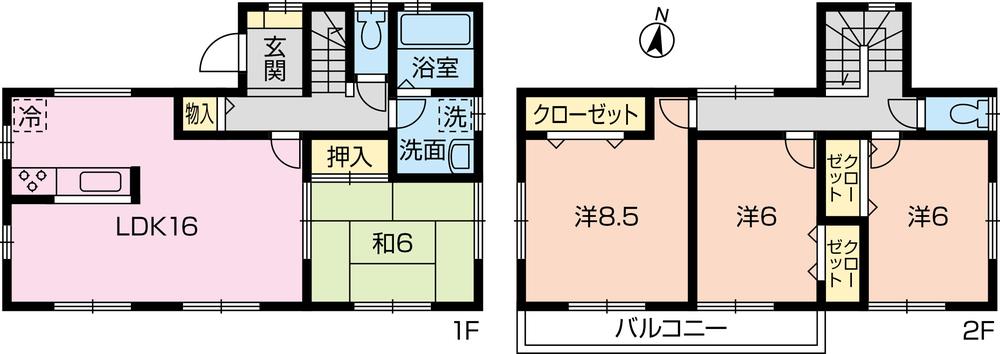 Floor plan. 30,800,000 yen, 4LDK, Land area 115.64 sq m , Building area 103.5 sq m
