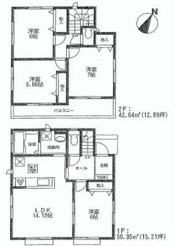 Floor plan. 39,950,000 yen, 4LDK, Land area 142.58 sq m , Building area 92.94 sq m