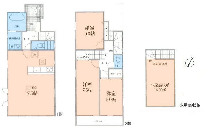 Floor plan. (1), Price 27.5 million yen, 3LDK, Land area 89.16 sq m , Building area 85.08 sq m