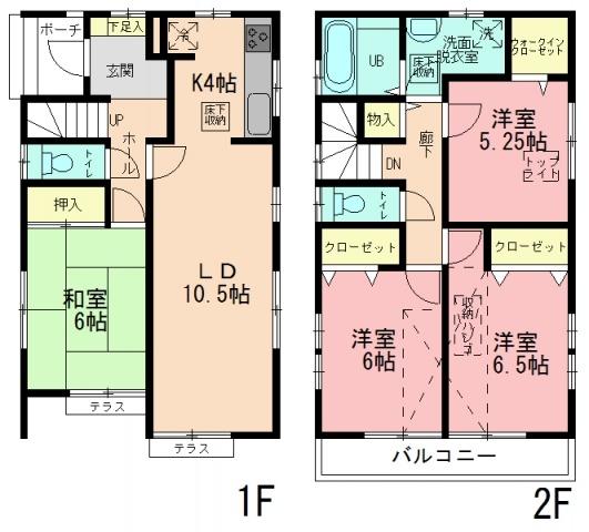 Floor plan. 34,800,000 yen, 4LDK, Land area 82.71 sq m , Building area 92.34 sq m
