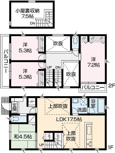 Floor plan. (D Building), Price 38,800,000 yen, 4LDK, Land area 110.4 sq m , Building area 98.12 sq m