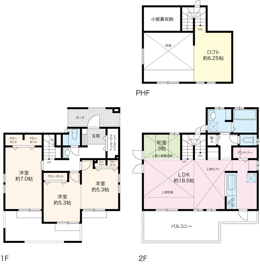 Floor plan. 52,800,000 yen, 4LDK + S (storeroom), Land area 240.87 sq m , Building area 100.35 sq m