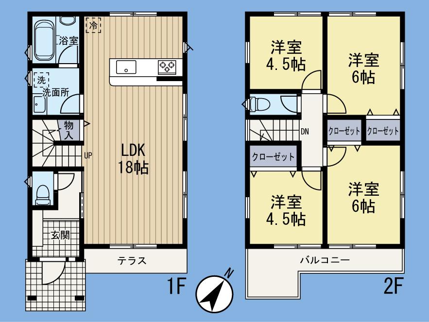 Floor plan. (A Building), Price 41,126,000 yen, 4LDK, Land area 116.42 sq m , Building area 103.15 sq m