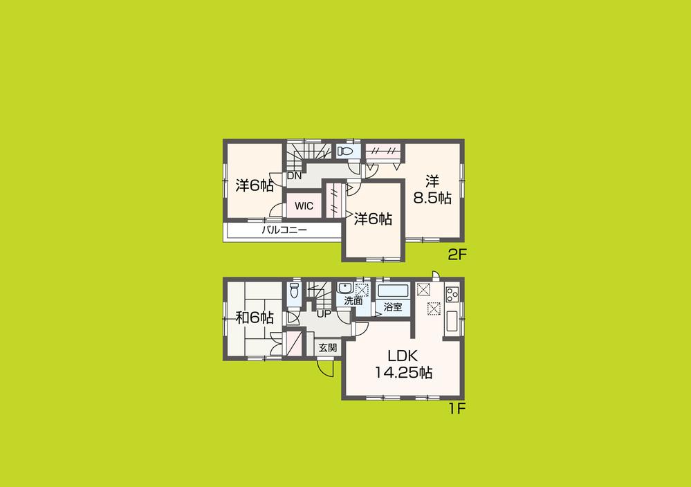 Floor plan. (1 Building), Price 41,800,000 yen, 4LDK, Land area 104.77 sq m , Building area 96.88 sq m