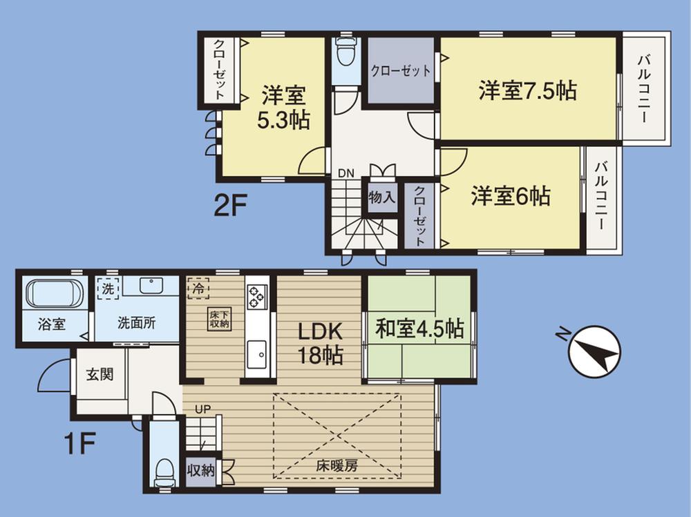 Floor plan. 45,900,000 yen, 4LDK, Land area 104.47 sq m , Building area 99.36 sq m floor plan