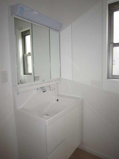 Wash basin, toilet. Bathroom vanity