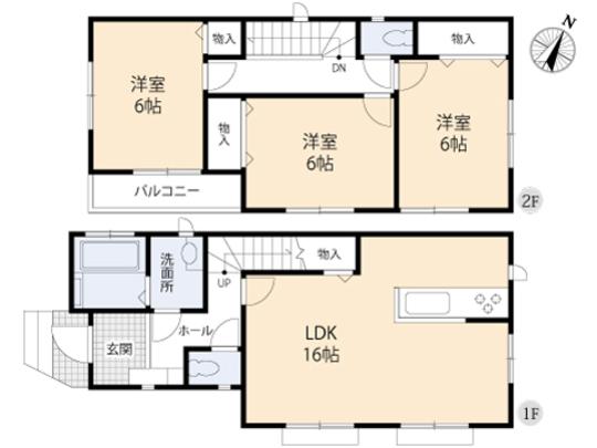 Floor plan. 33,500,000 yen, 3LDK, Land area 86.22 sq m , Building area 85.29 sq m floor plan