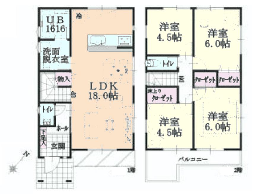 Floor plan. (A Building), Price 41 million yen, 4LDK, Land area 116.42 sq m , Building area 103.15 sq m