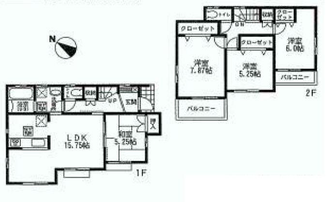 Floor plan. (7 Building), Price 38,800,000 yen, 4LDK, Land area 104.61 sq m , Building area 97.5 sq m
