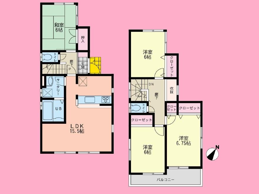 Floor plan. 37,800,000 yen, 4LDK, Land area 99.17 sq m , Building area 95.64 sq m