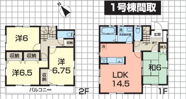 Floor plan. 24,800,000 yen, 4LDK, Land area 106.34 sq m , Building area 94.39 sq m