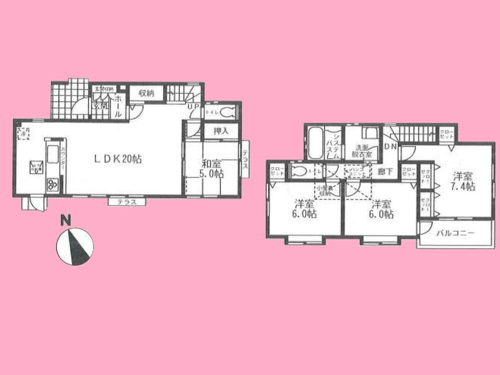 Floor plan. (6 Building), Price 24,700,000 yen, 4LDK, Land area 151.07 sq m , Building area 102.68 sq m