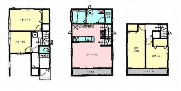 Floor plan. 34,800,000 yen, 4LDK, Land area 74.61 sq m , Building area 96.04 sq m