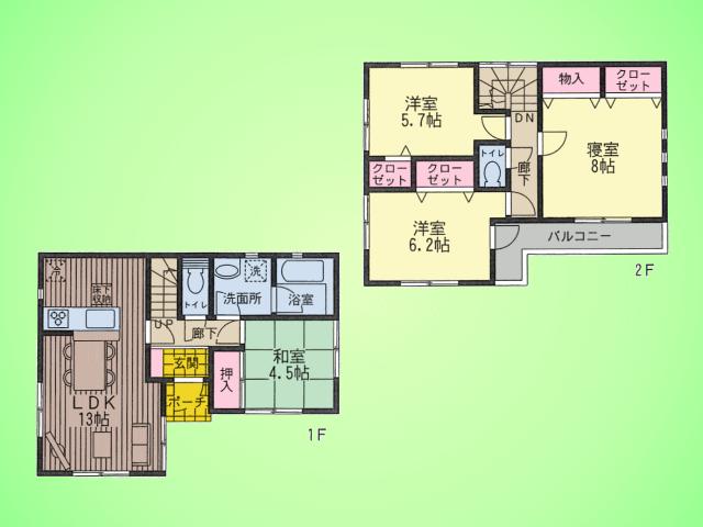 Floor plan. (3 Building), Price 23.8 million yen, 4LDK, Land area 110.54 sq m , Building area 88.69 sq m