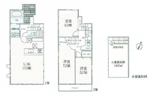 Floor plan. 27.5 million yen, 3LDK, Land area 89.16 sq m , Building area 85.08 sq m