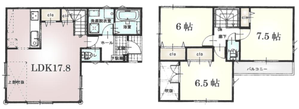 Floor plan. (1 Building), Price 32.7 million yen, 3LDK, Land area 83.2 sq m , Building area 88.19 sq m